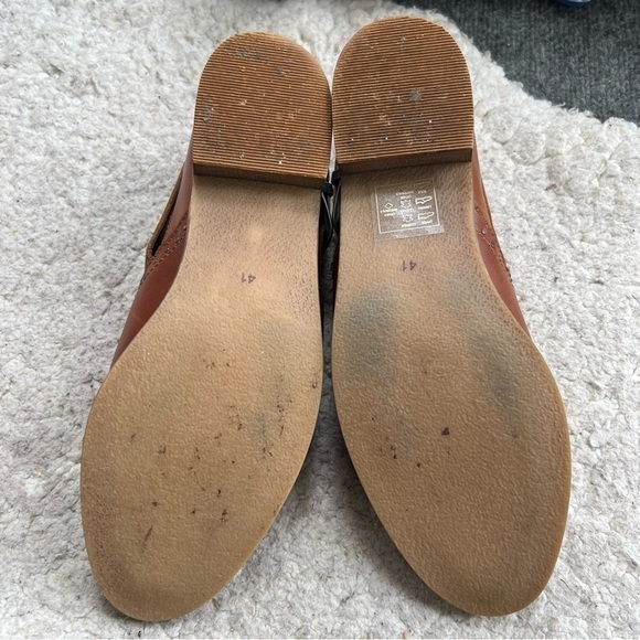 Musse & Cloud: Cognac Leather Slip On Gypsy Western Metal Buckle  Ankle Booties - Picture 6 of 11